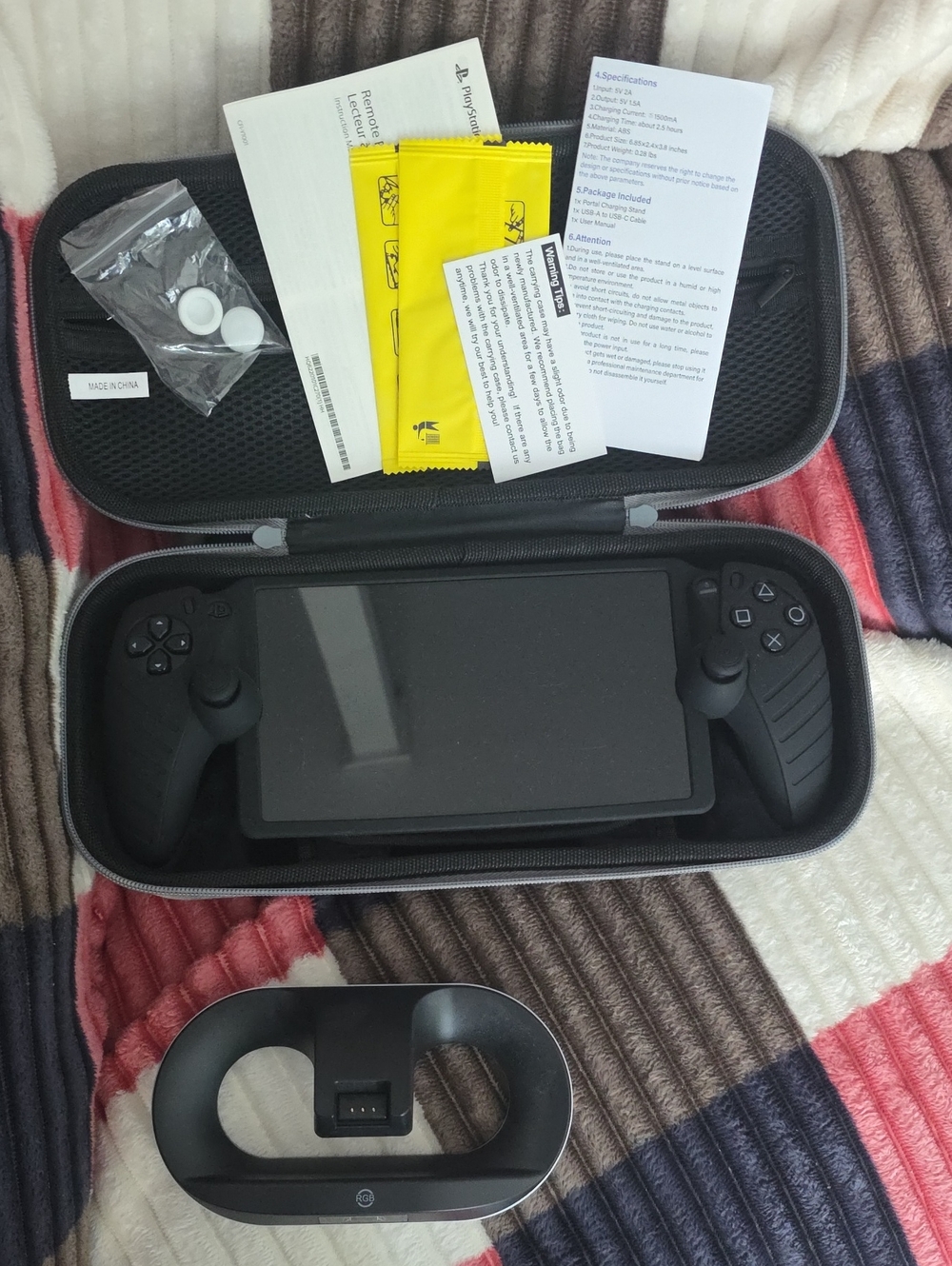 Sony Black Handheld Gaming Console with Carry Case and Dock